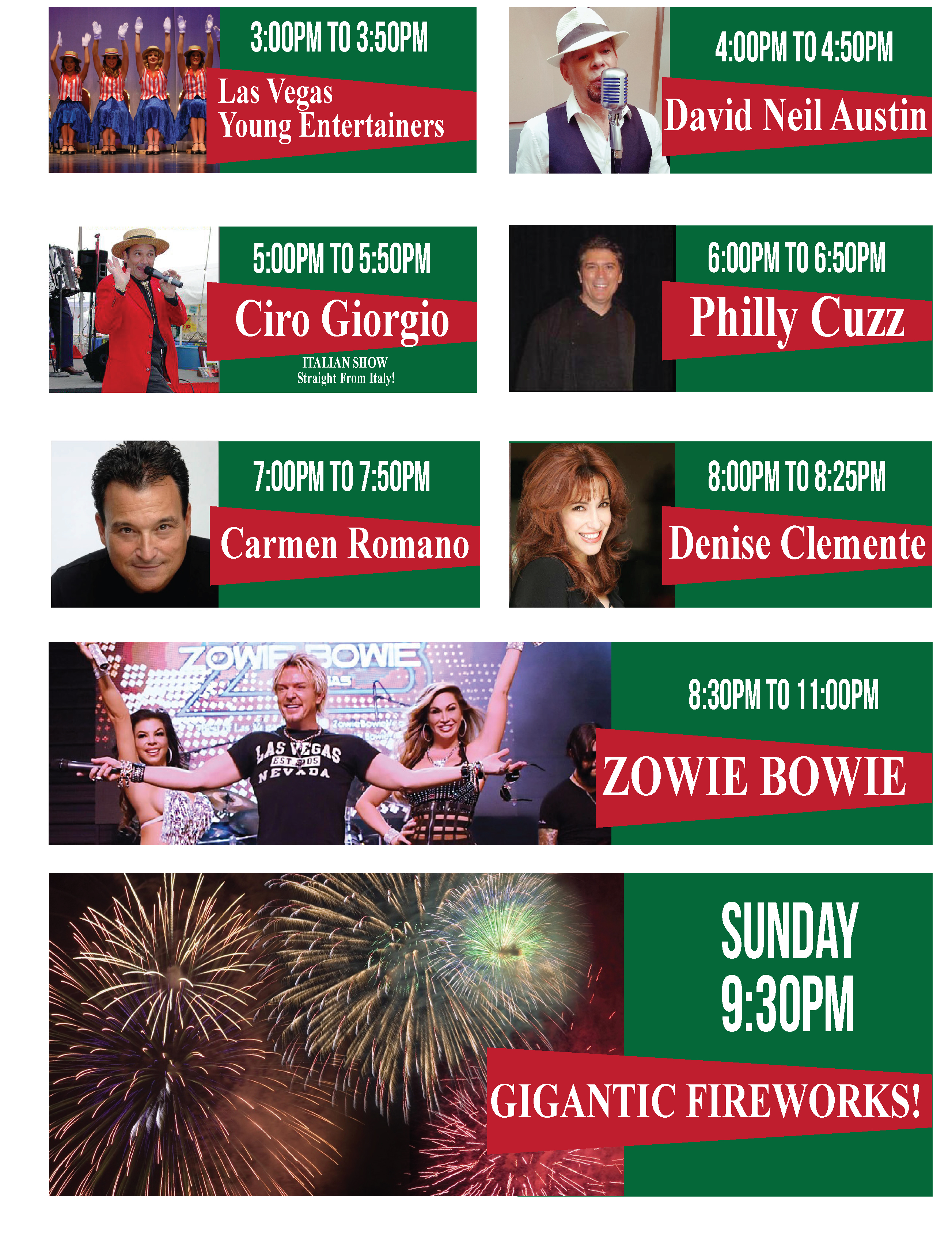 San Gennaro Feast | Stage Lineup